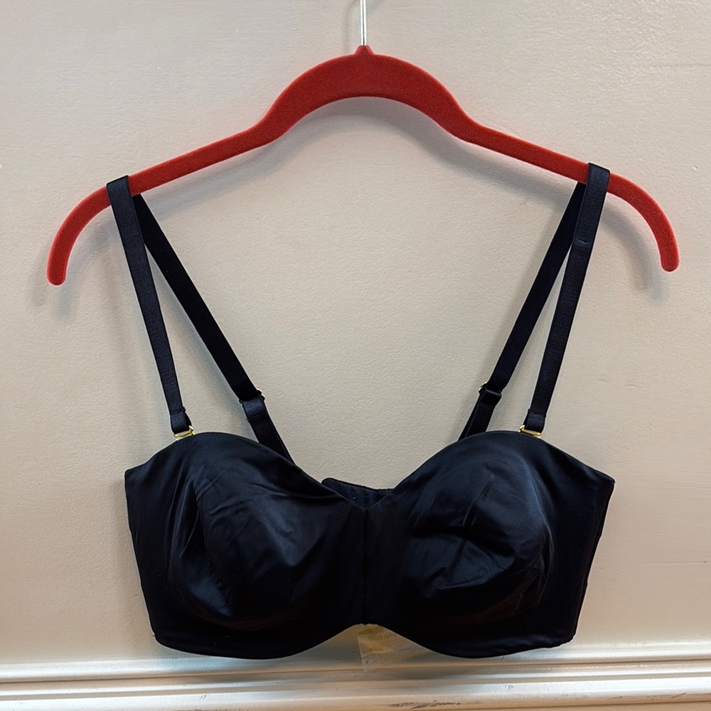 NWT Delimira Underwire Convertible Strapless Bra in Black Size 38C